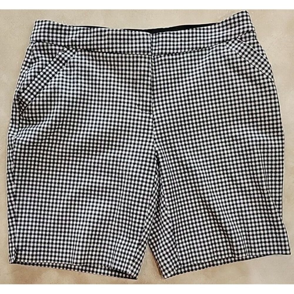 Investments Petites womens dress shorts Size 6P black and white check career‎